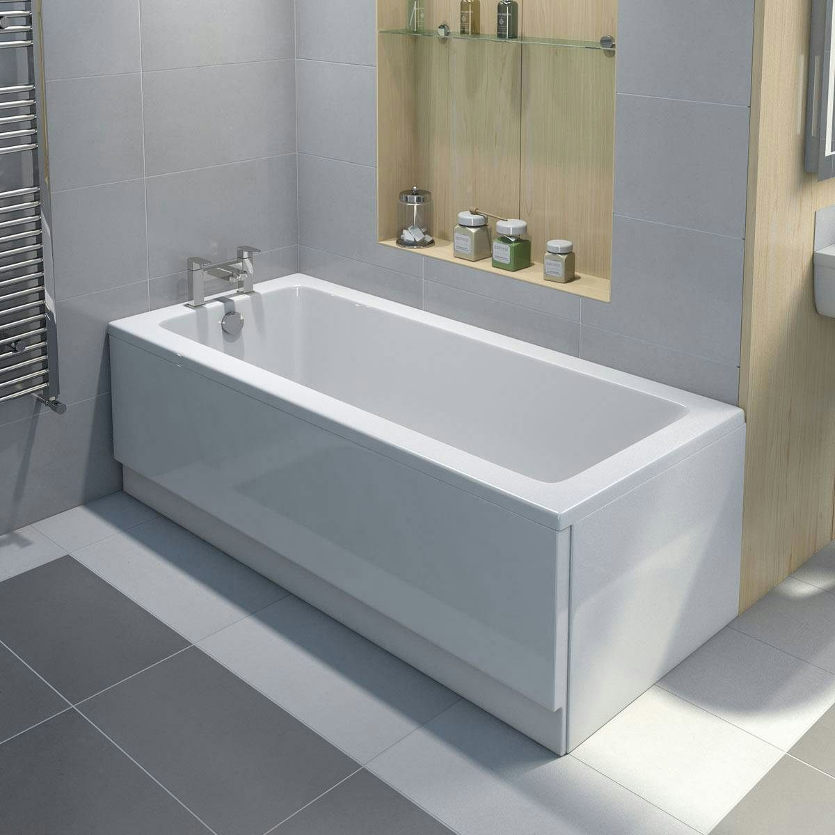 Orchard square edge single ended straight bath