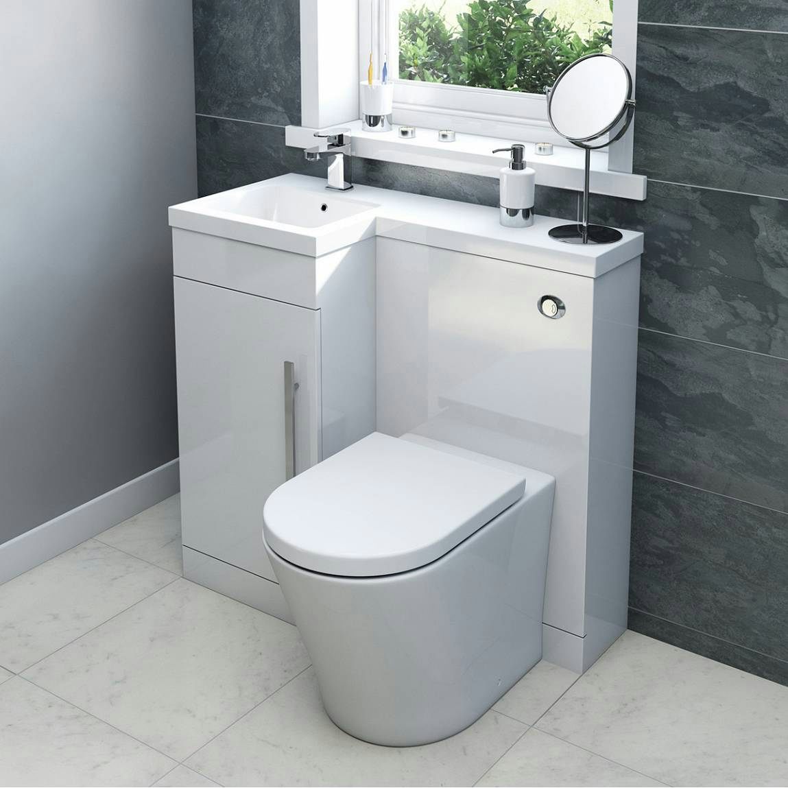 Orchard MySpace white left handed combination with contemporary back to wall toilet
