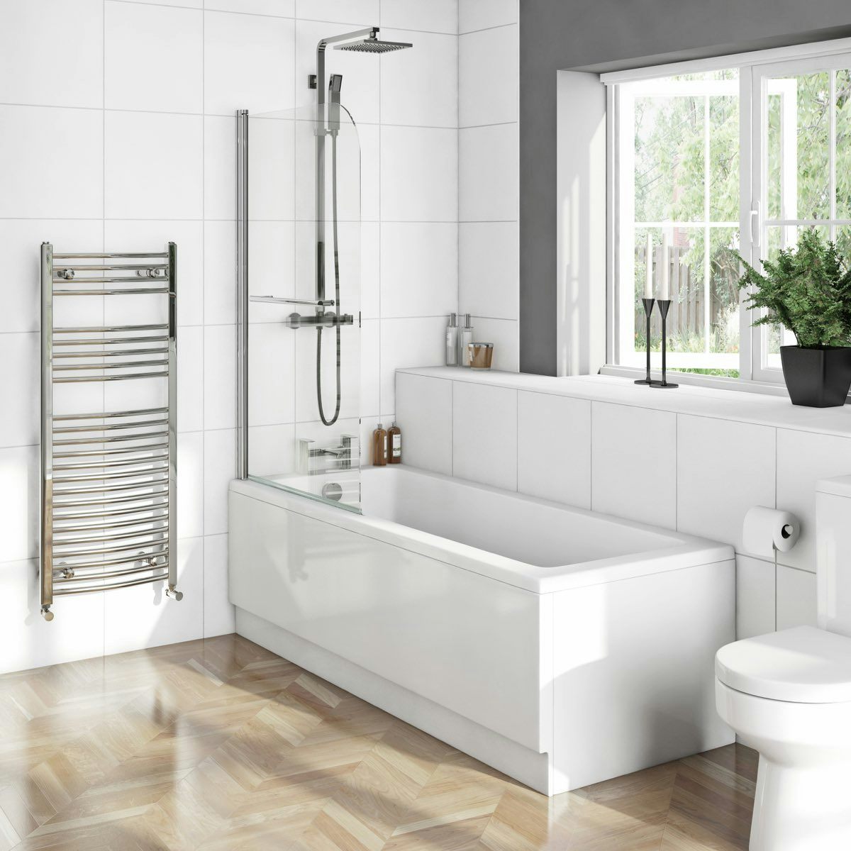 Kensington bath with single shower screen
