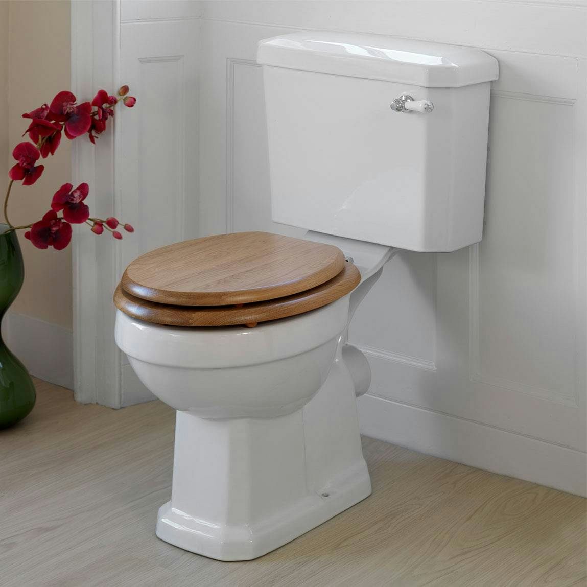 Oak wooden toilet seat