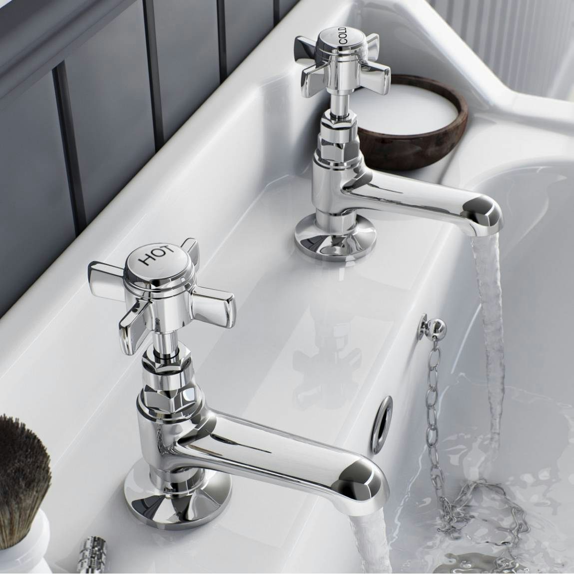 Traditional hot and cold pillar taps