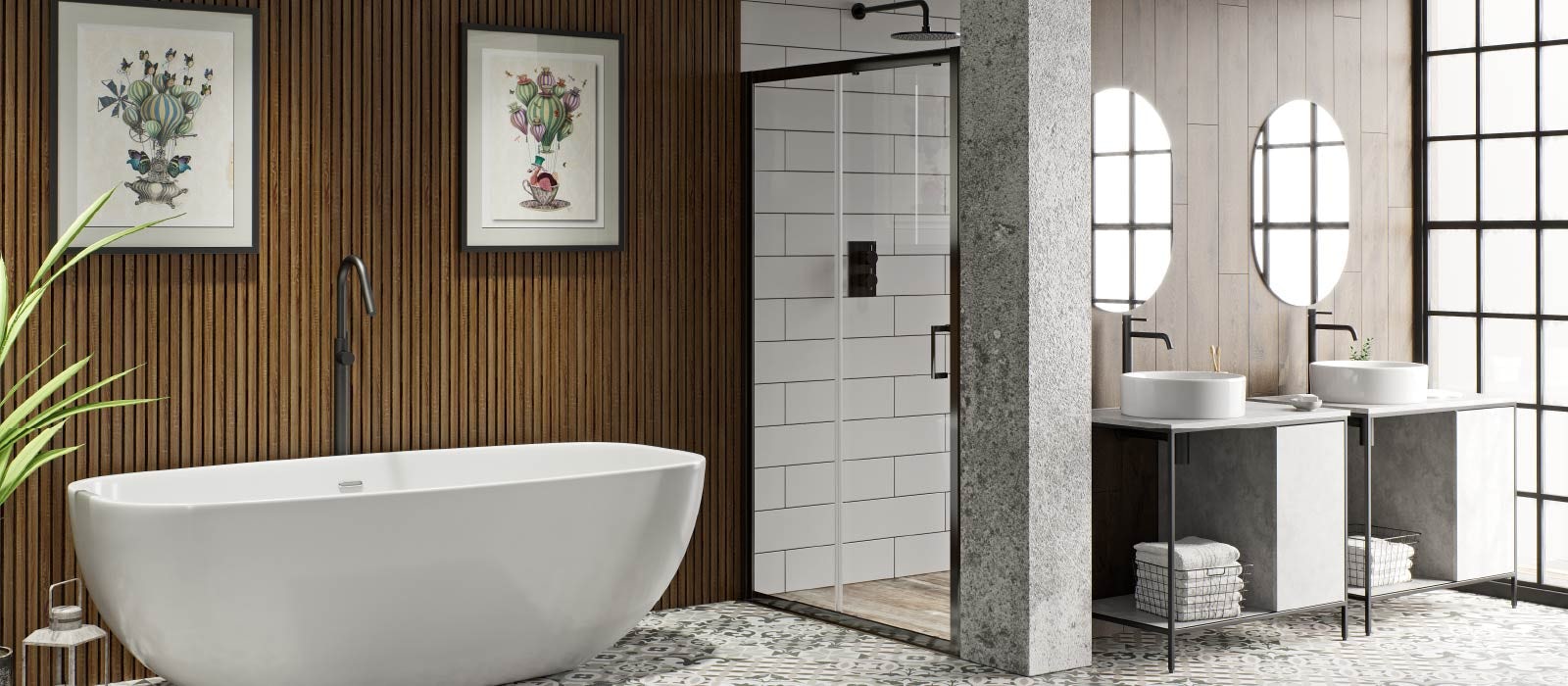 New Modern Stylish Design Elements Matt Black Bath Side Table Bathroom  Accessory