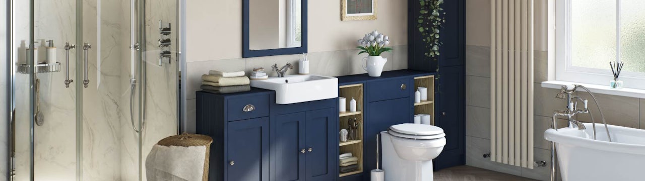 Dulwich navy bathroom furniture wins Ideal Home award
