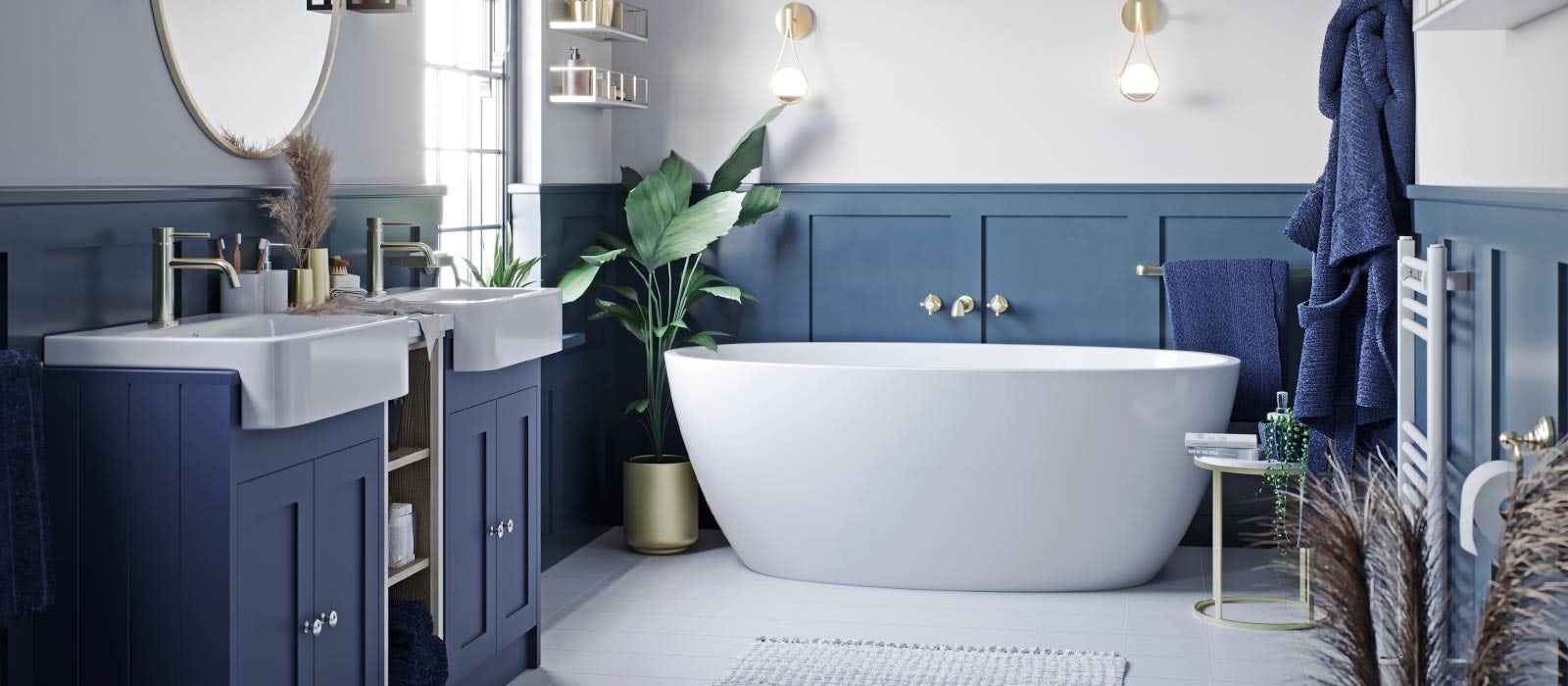 Soothing blue bathroom ideas | VictoriaPlum.com