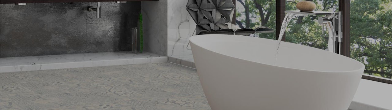 Create beautiful bathroom floors with new, easy-fit laminate and vinyl flooring