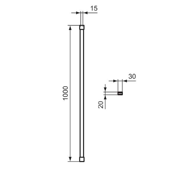 Ideal Standard i.life ceiling bracing bracket 1000mm in brilliant ...