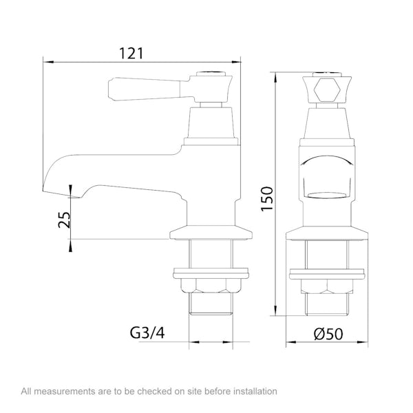 The Bath Co. Beaumont lever sink and bath pillar tap pack