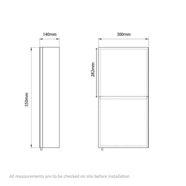 Accents Reflex Stainless Steel Mirror Cabinet 550 X 300mm 