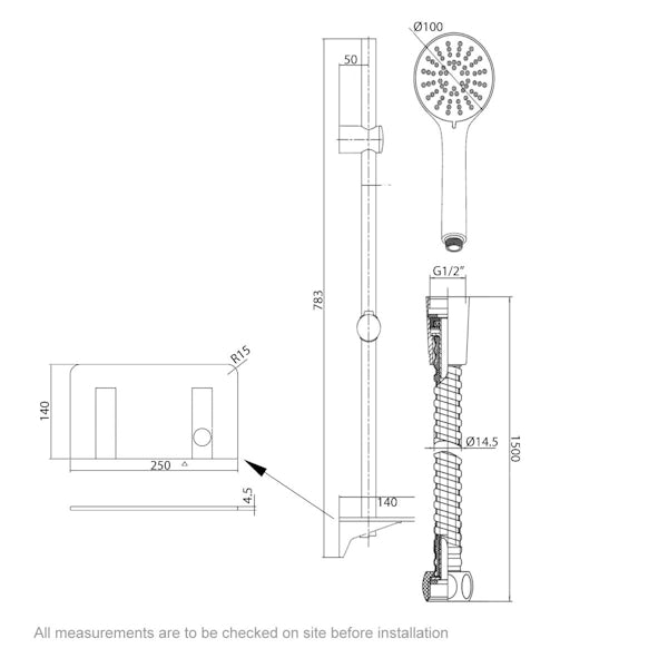 Mode Austin concealed thermostatic mixer shower with pure slider rail ...