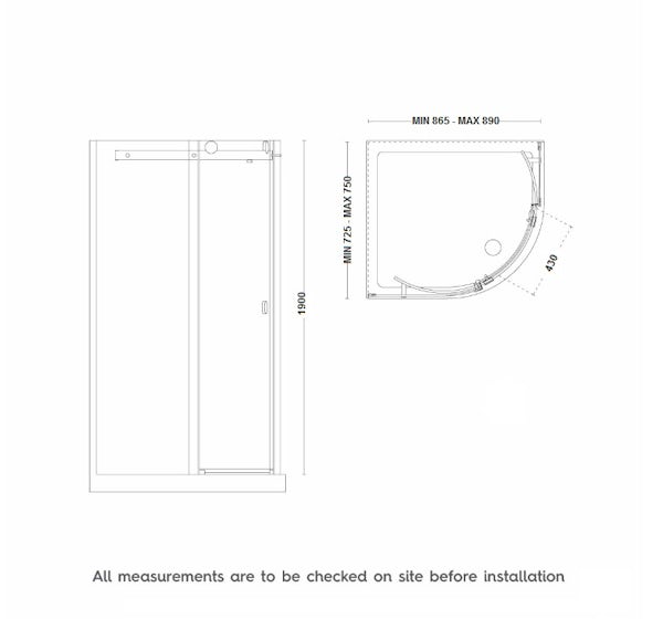 Infiniti 8mm Sliding Door RH Offset Quadrant Shower Enclosure Offer ...