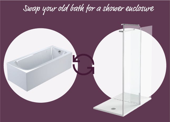 Swap your old bath for a shower enclosure