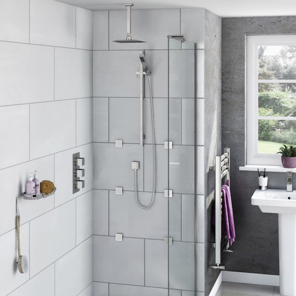 Cubik Complete Thermostatic Ceiling Shower Set