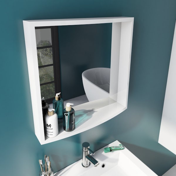 Harrison White Floor Unit and Mirror Offer