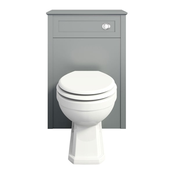 The Bath Co. Camberley satin grey back to wall toilet unit