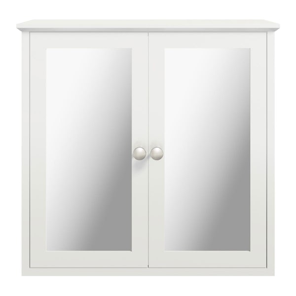 The Bath Co. Camberley white wall hung mirror cabinet