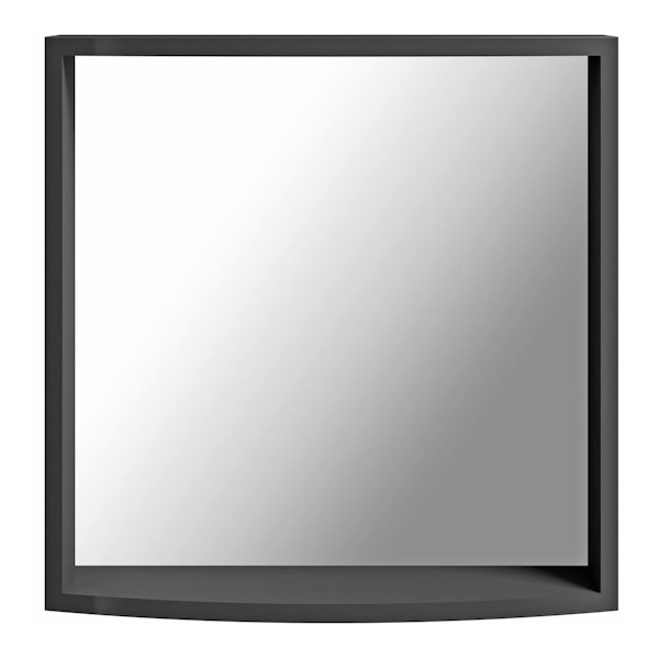 Mode Harrison slate gloss grey bathroom mirror 550 x 550mm