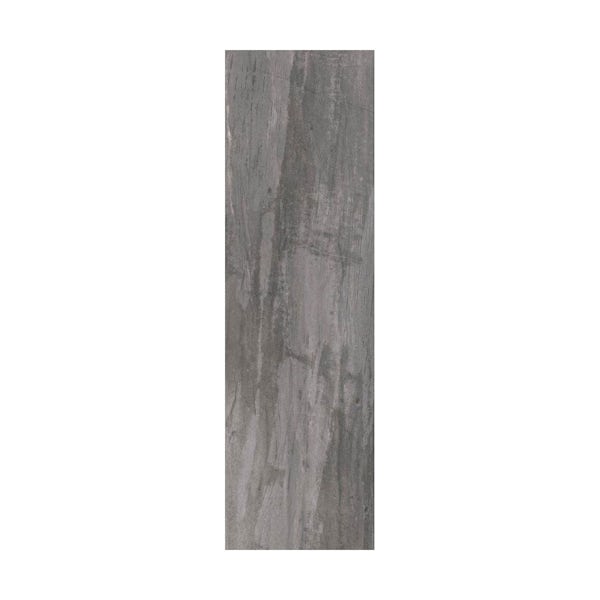 British Ceramic Tile Bark charcoal wood effect grey matt tile 148mm x 498mm