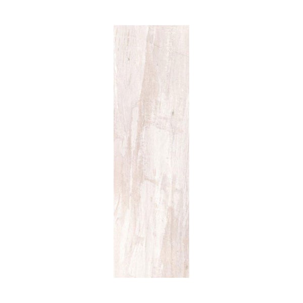 British Ceramic Tile Bark white wood effect white matt tile 148mm x 498mm