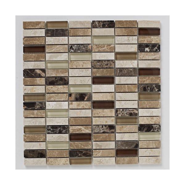 British Ceramic Tile Mosaic dapple beige matt tile 305mm x 305mm - 1 sheet