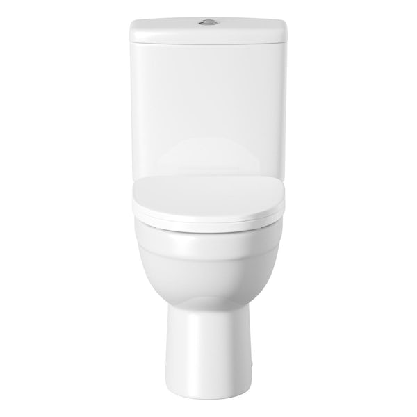 Eden close coupled toilet with soft close toilet seat