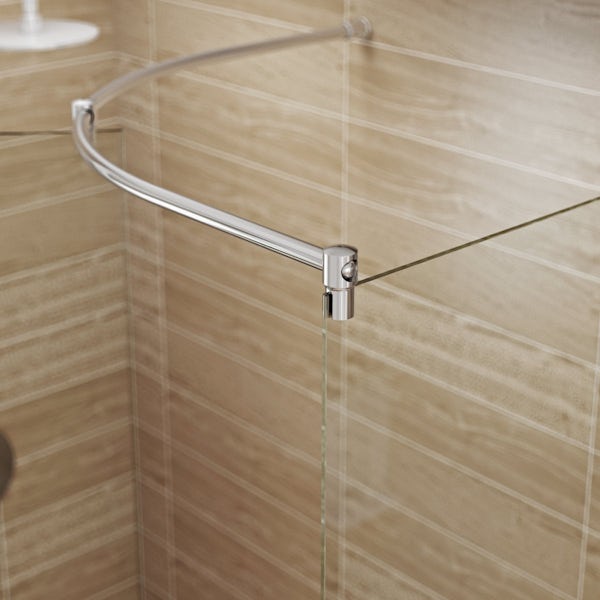 V6 Curved Walk In Shower Enclosure & Tray Pack 1400 x 900 RH