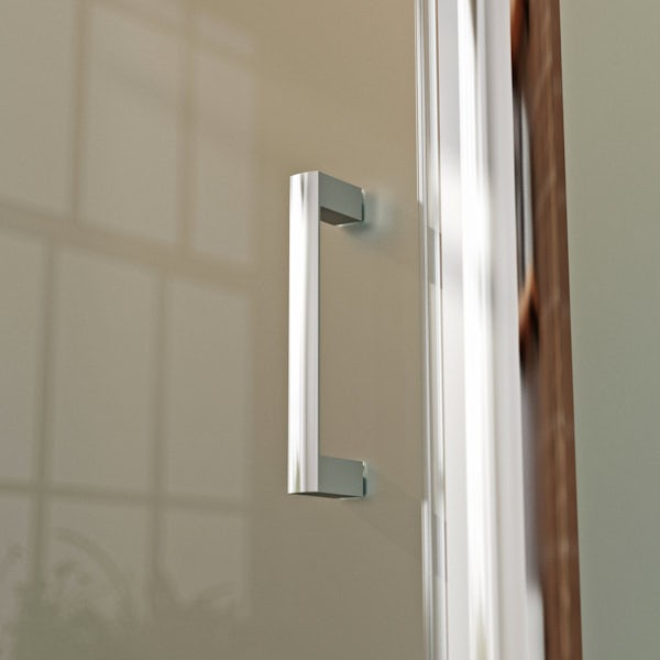 V6 Pivot Frosted Glass Enclosure 900 x 760