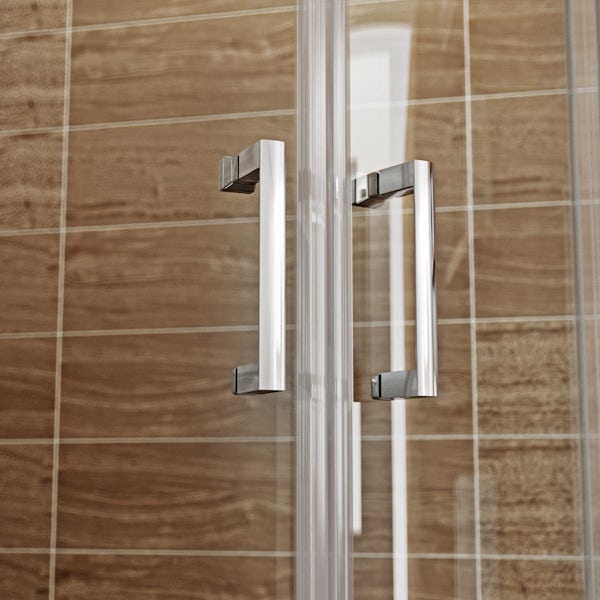 6mm Quad Offset Shower Enclosure 1200x900 with Tray RH