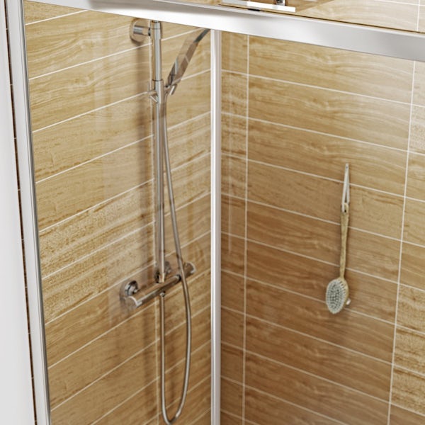 6mm Sliding Shower Enclosure 1000 x 760 with Tray