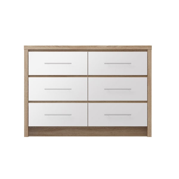 Get into the Grove 3+3 Drawer Chest in Oak/White