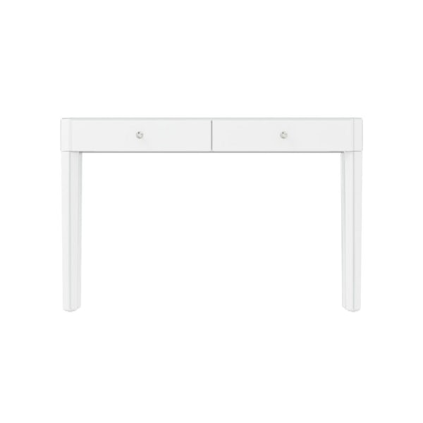Paris White Glass 2 drawer dressing table