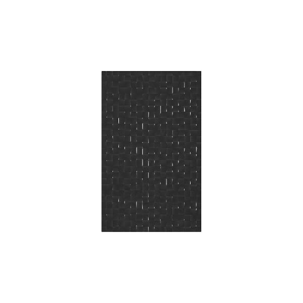 cut out of rectangular black studio conran tile with pressed mosaic design