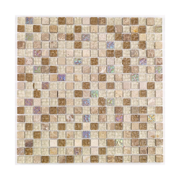 British Ceramic Tile Mosaic freckle beige gloss tile 300mm x 300mm - 1 sheet