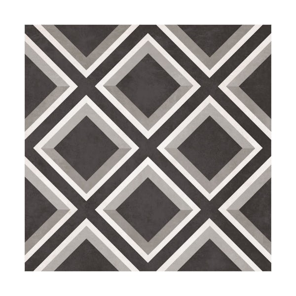 British Ceramic Tile diamond feature black matt tile 331mm x 331mm