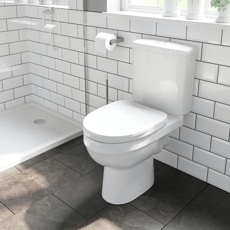 A close coupled toilet