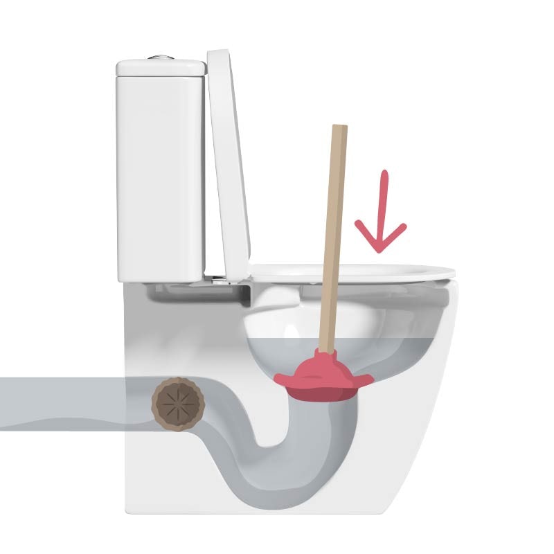 How to unblock a toilet using a plunger step 1