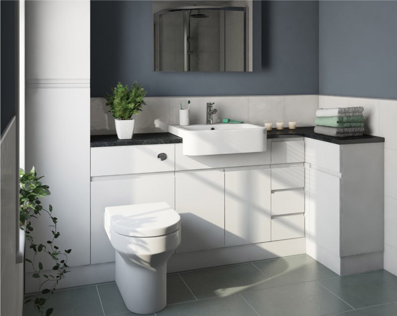 Reeves Wharfe white fitted bathroom furniture