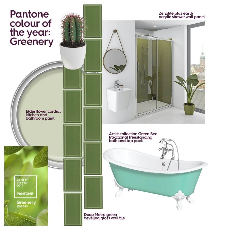 Green bathroom ideas mood board