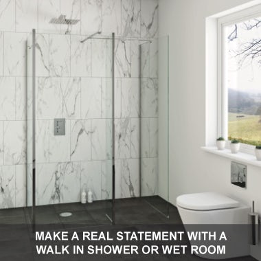 Make a real statement with a walk in shower or wet room