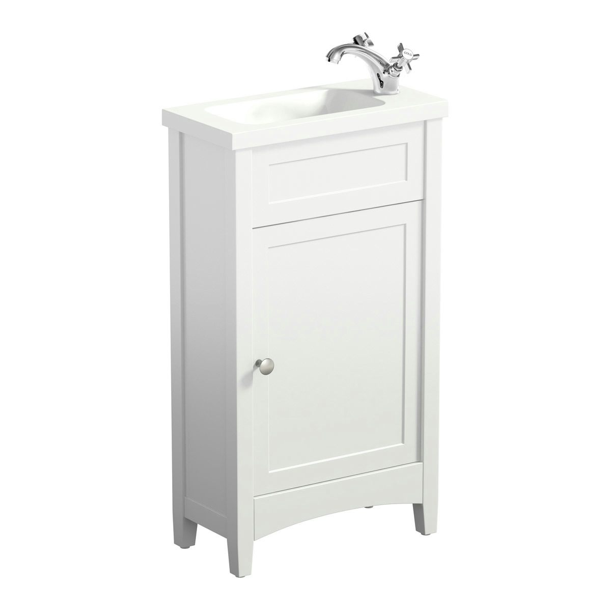 Camberley white cloakroom vanity with resin basin