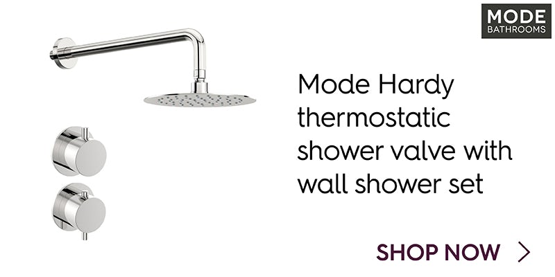Mode Hardy thermostatic shower valve with wall shower set