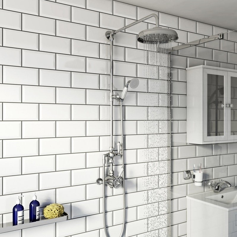 The Bath Co. Dulwich rain can shower head riser shower system