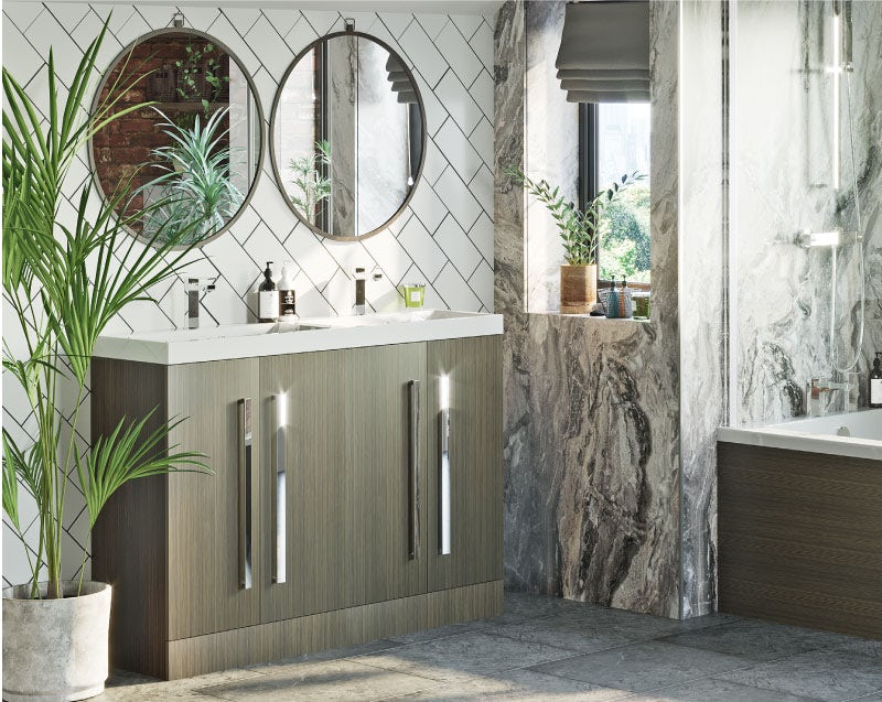 Natural Elements bold bathroom walls and floors