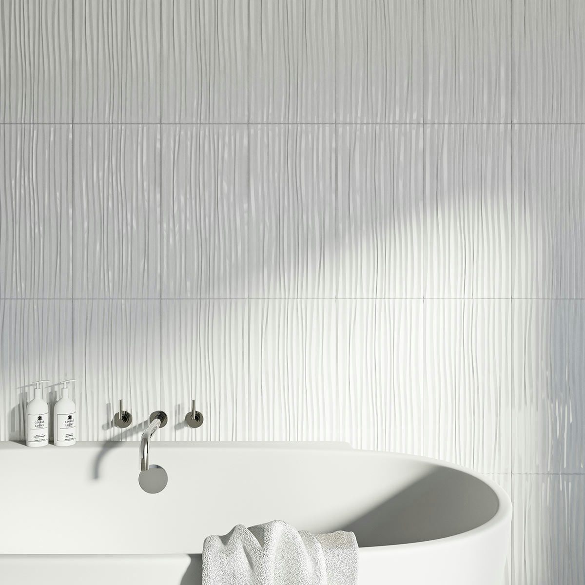Pure white wave gloss tile 248mm x 498mm