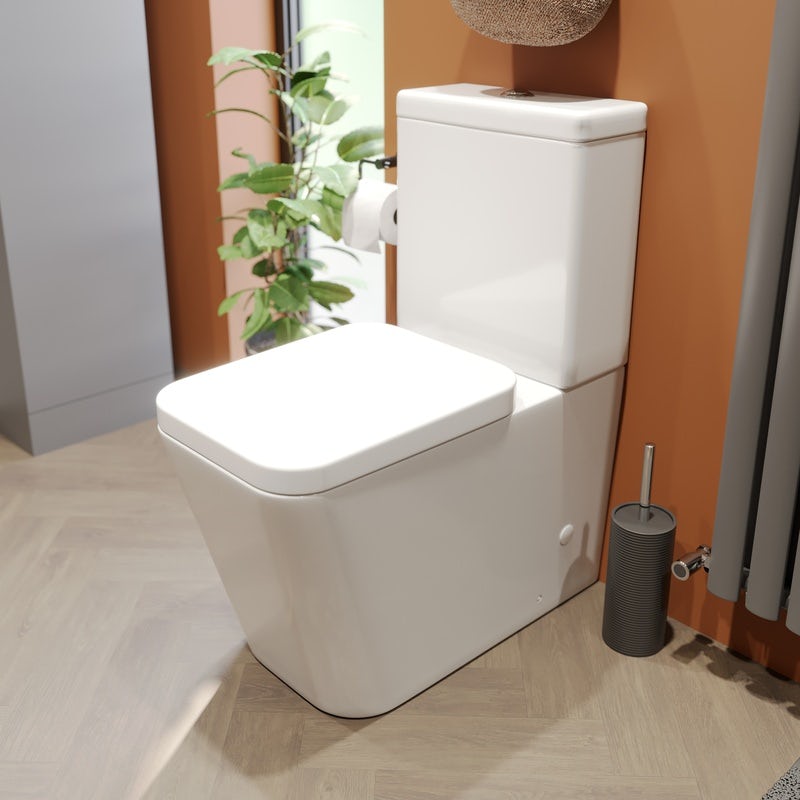 Mode Lustig rimless close coupled toilet and soft close seat