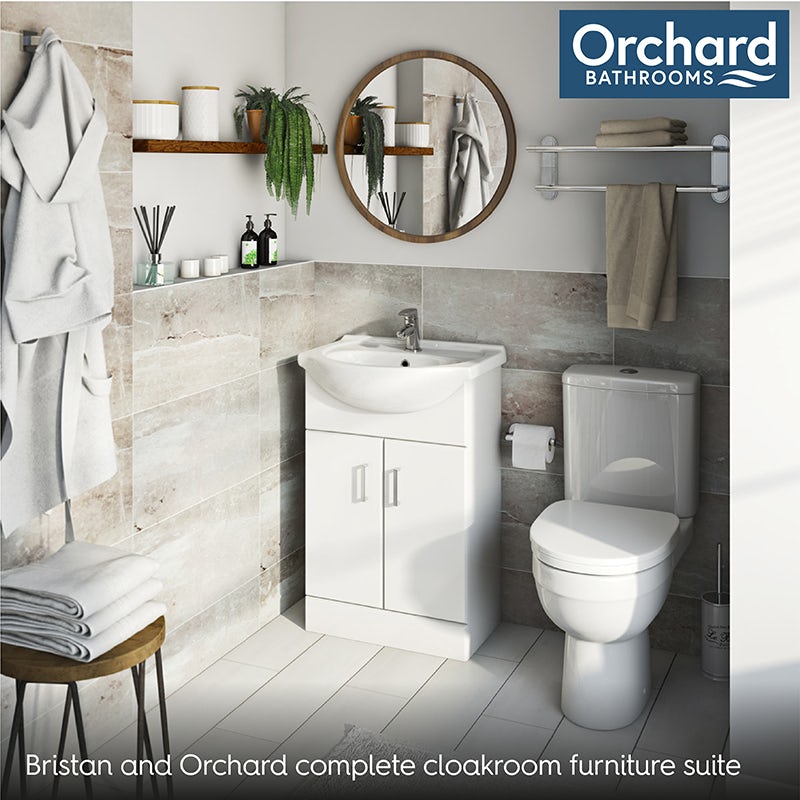 Bristan and Orchard complete cloakroom furniture suite