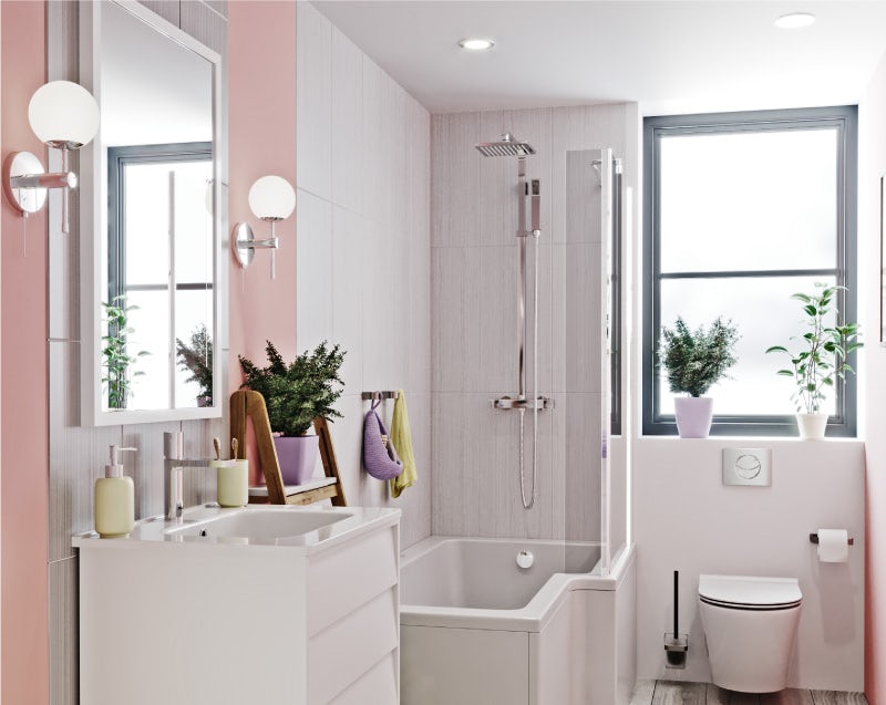 Tetradic bathroom colour scheme