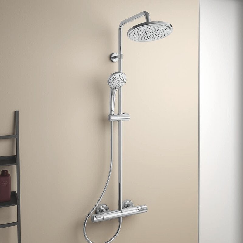 Ideal Standard Ceratherm T25 exposed shower mixer, handset and overhead shower pack