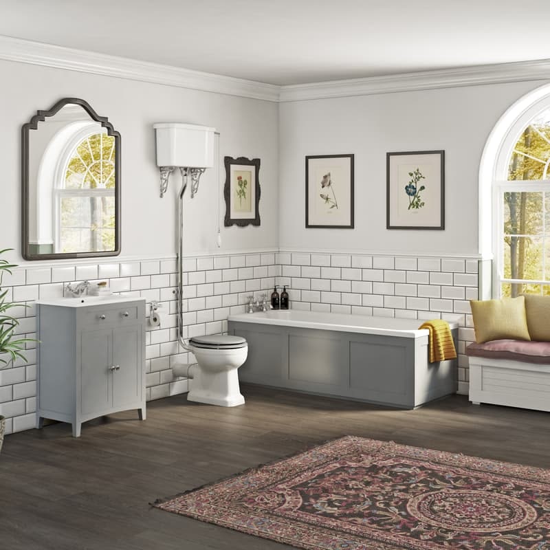 Camberley satin grey traditional bathroom furniture range