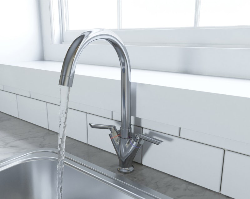 Schön chrome lever handle kitchen tap