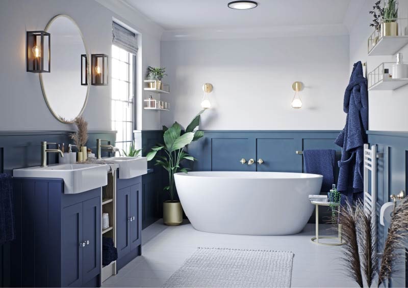 Romanee's Soothing Blue bathroom
